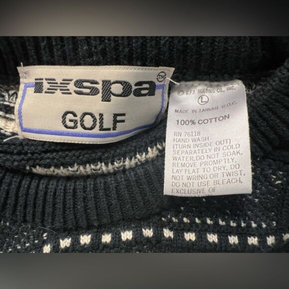 Vintage IXSPA Golf Sweater – Coogi Style Knit - Picture 4 of 4